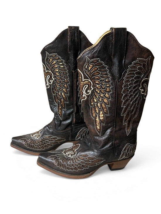 Corral Boots Shoes - Corral Embroidered Brown Leather Western Cowboy Boots women’s 8